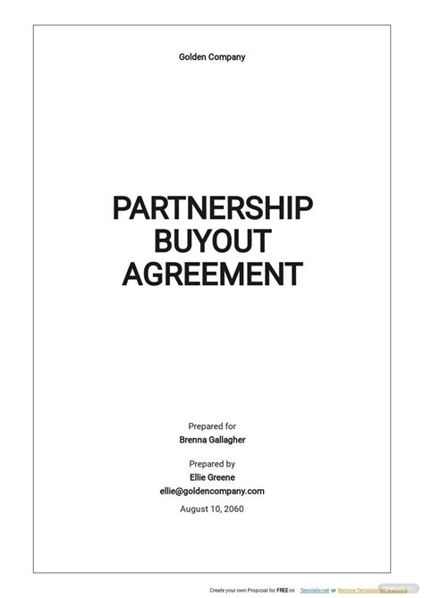 business partner buyout agreement template